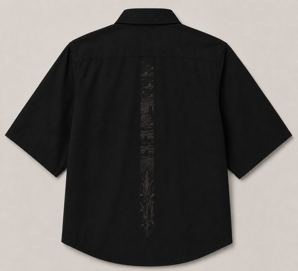 Quiet Love Oversize Paradise Cropped Button-Up
