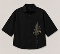 Quiet Love Oversize Paradise Cropped Button-Up