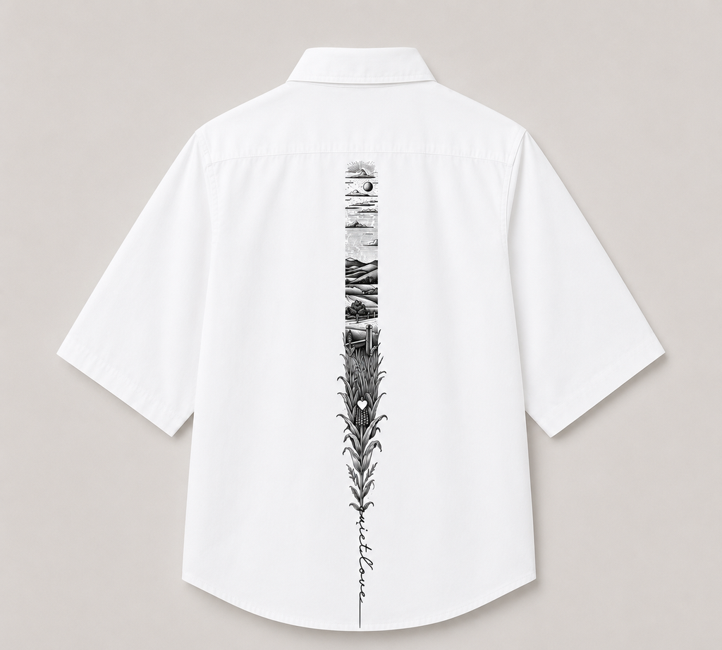 Quiet Love Oversize Paradise Cropped Button-Up