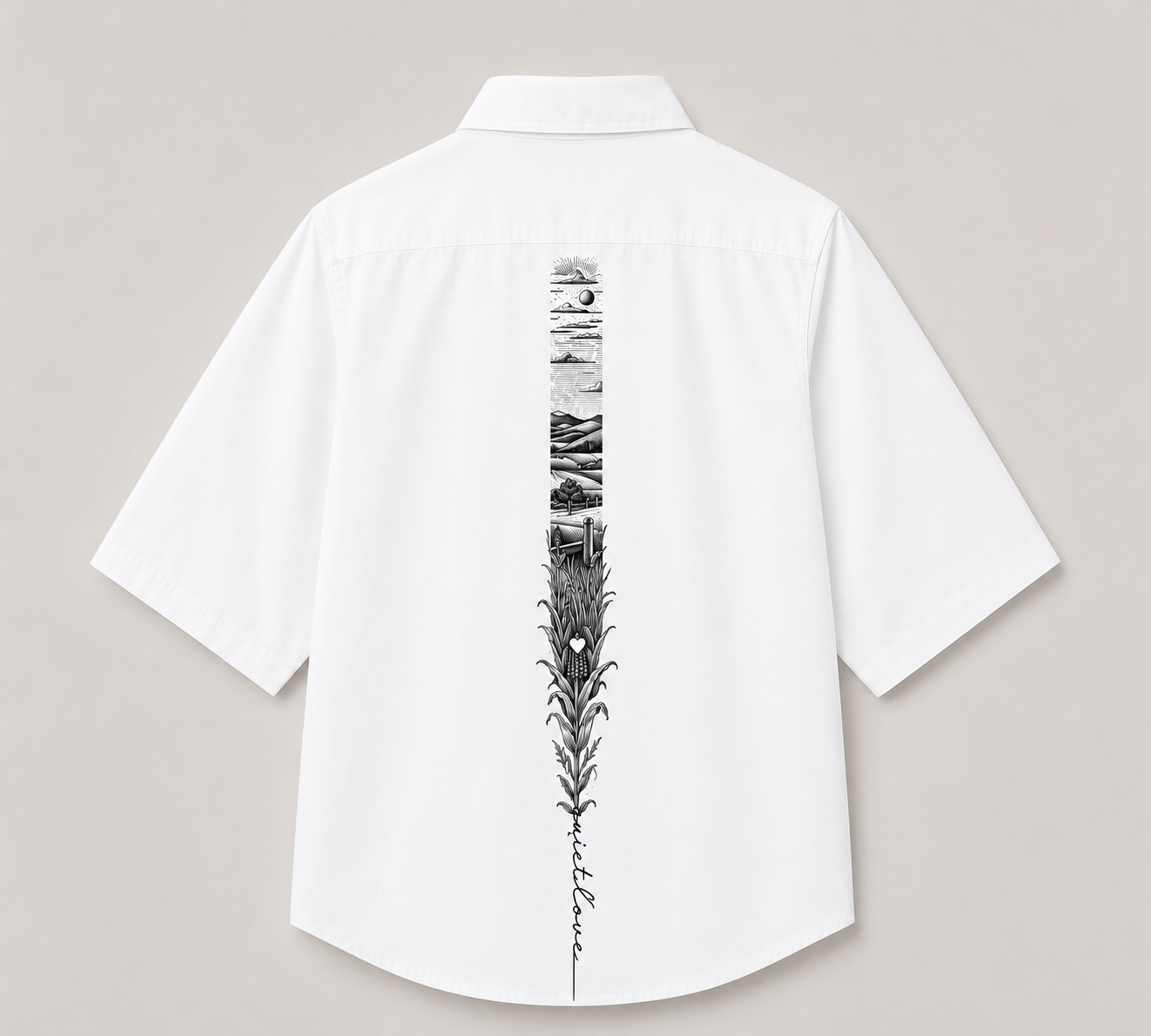 Quiet Love Oversize Paradise Cropped Button-Up