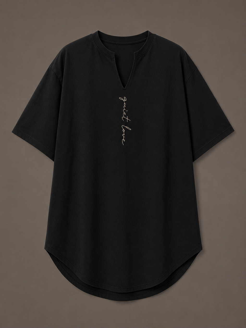 Quiet Love Long Cutout V-Neck Tee