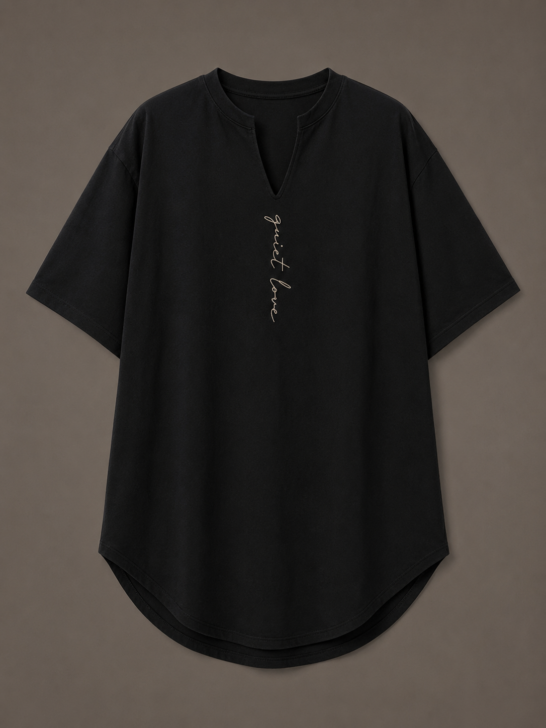 Quiet Love Long Cutout V-Neck Tee