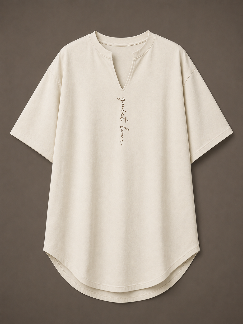 Quiet Love Long Cutout V-Neck Tee