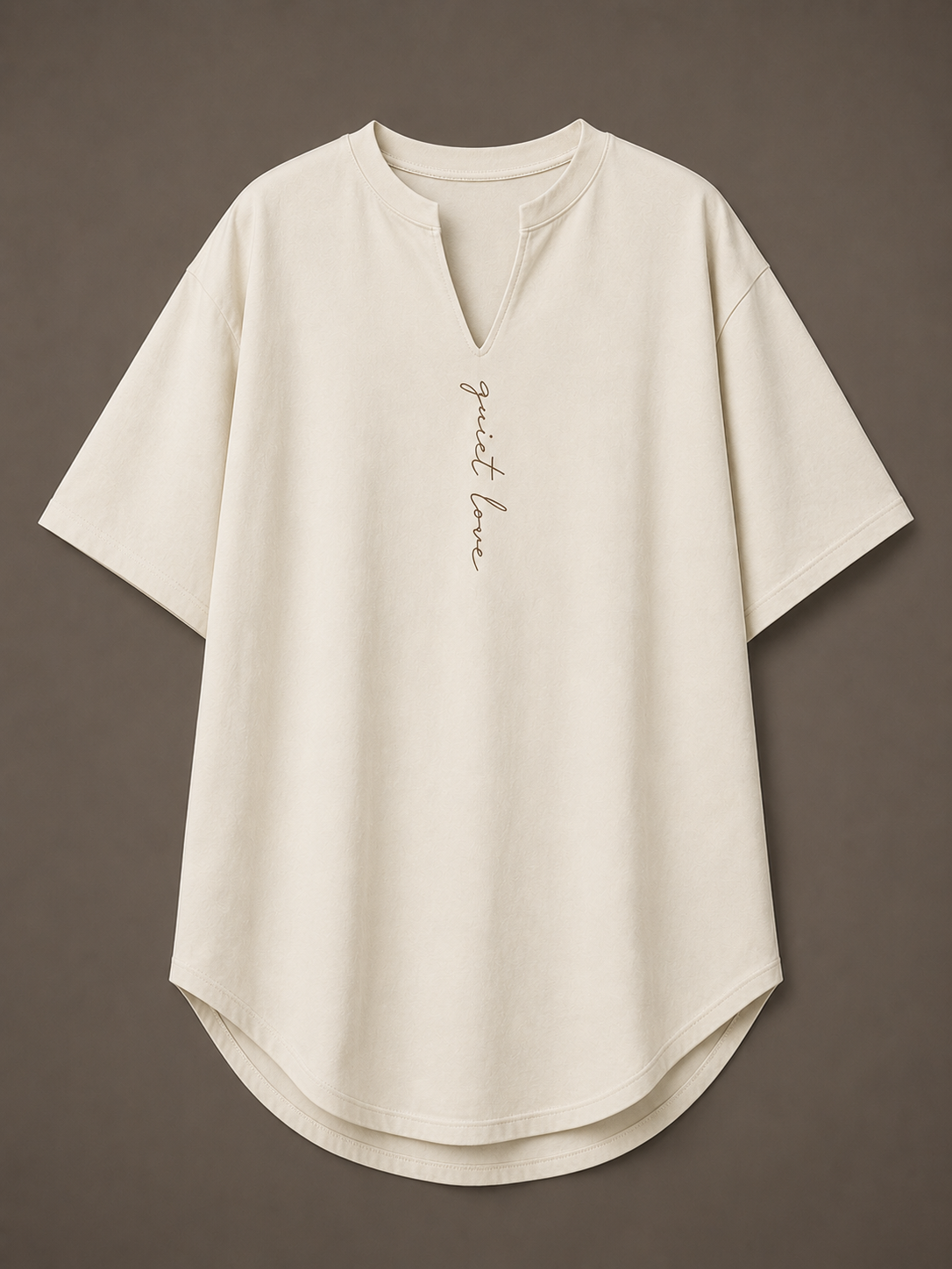 Quiet Love Long Cutout V-Neck Tee