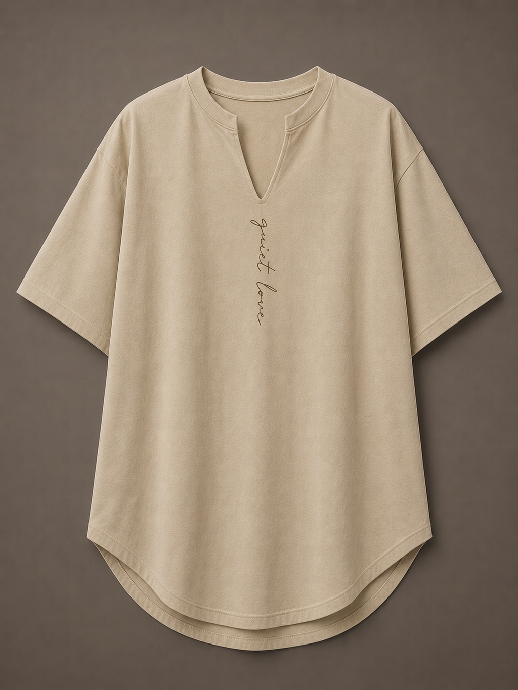 Quiet Love Long Cutout V-Neck Tee