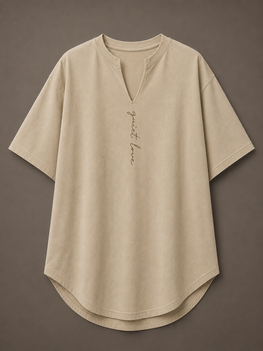 Quiet Love Long Cutout V-Neck Tee